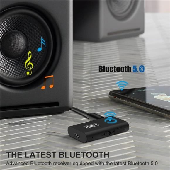 Bluetooth 5.0 Receiver for Car Music/Wired Speakers/AUX Bluetooth Adapter, - Picture 3 of 6